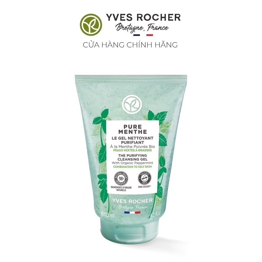 Combo Làm Sạch Da Yves Rocher Sữa Rửa Mặt Dạng Gel Pure Menthe & Nước Tẩy Trang Pure Menthe 325ml