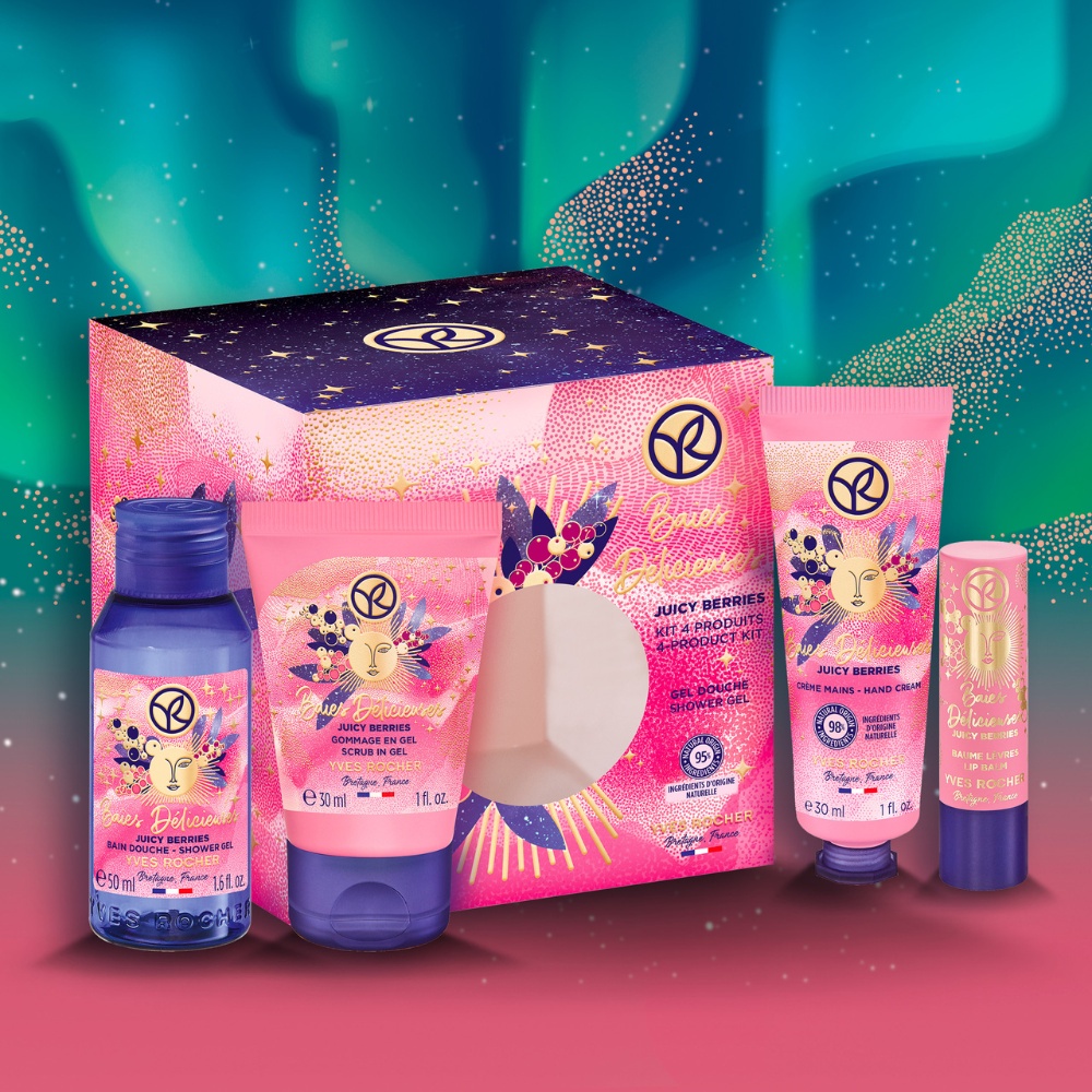 Bộ sản phẩm chăm sóc cơ thể hương Nam Việt Quất Yves Rocher JUICY BERRIES RANGE KIT