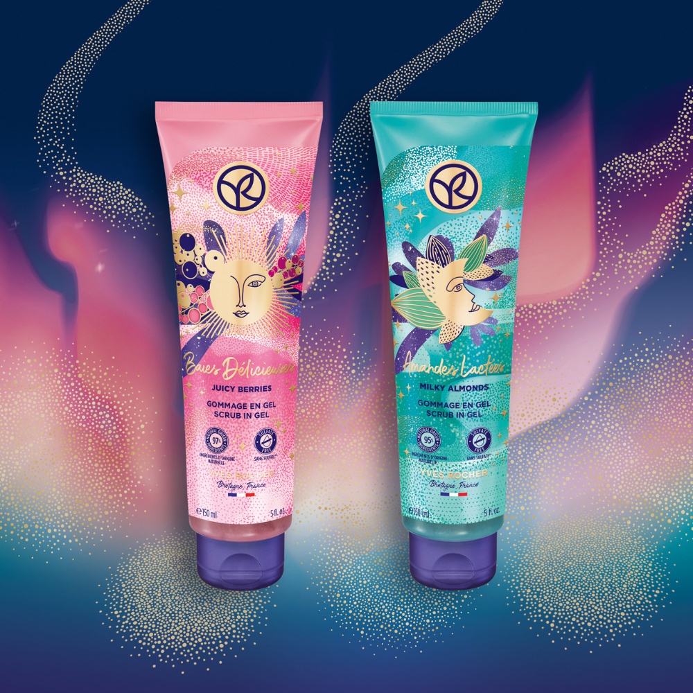 <Date 06.01.2024>Tẩy tế bào chết dạng gel hương Nam Việt Quất Yves Rocher SCRUB GEL JUICY BERRIES TUBE 150ML