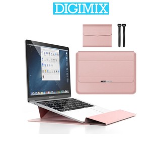 Bao da macbook laptop 3in1 kê tản nhiệt, kê cổ tay, đựng chống sốc DIGIMIX từ da PU chống nước.
