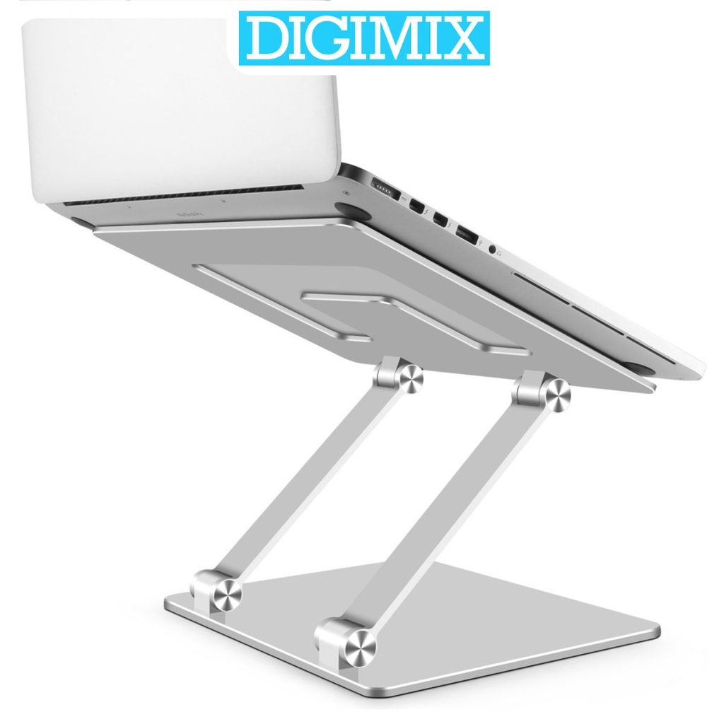 Giá đỡ laptop, iPad nhôm tản nhiệt có thể gấp gọn DIGIMIX kích thước lớn từ hợp kim nhôm nguyên khối L301, CP49, Z4