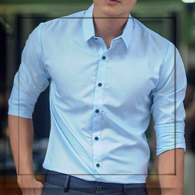 ℳℴ𝓂ℴ 𝒮𝒽ℴ𝓅 ♥ Áo Sơ Mi Nam Mầu Xanh Ngọc Công Sở Vải Lụa Mát Không Nhăn Dài Tay Giá Tại Xưởng mới đẹp
