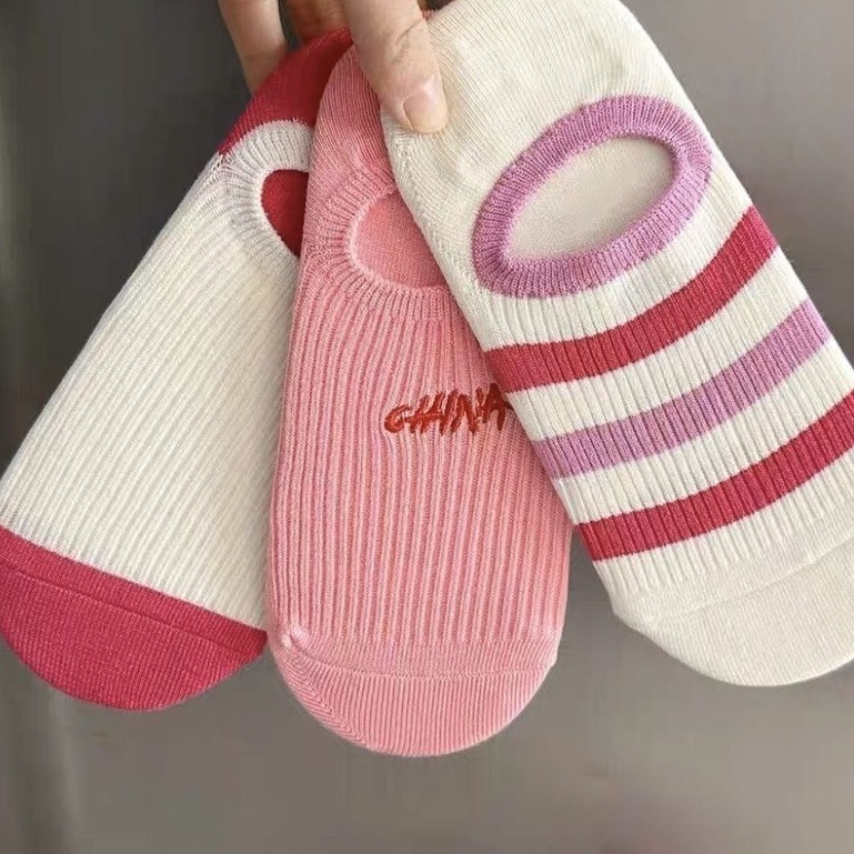 Vớ Thuyền Mỏng Mùa Xuân Hè Miệng Nông Kẻ Sọc Dễ Phối Đồ Cho Nữ