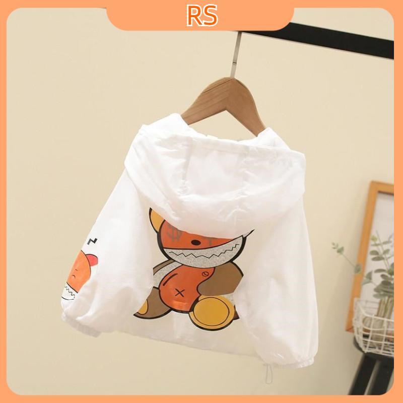 【Hot】 2023 Trẻ em mới mặc quần áo chống tia cực tím Phần mỏng thoáng khí Hoạt hình dễ thương Quần áo chống nắng cho trẻ em giản dị