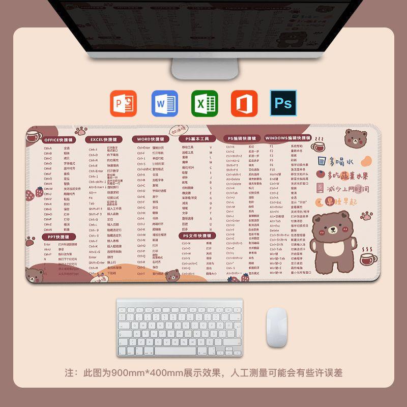 Tấm Lót Chuột Và Bàn Phím Máy Tính In Hình Gấu / Dâu Tây Dễ Thương