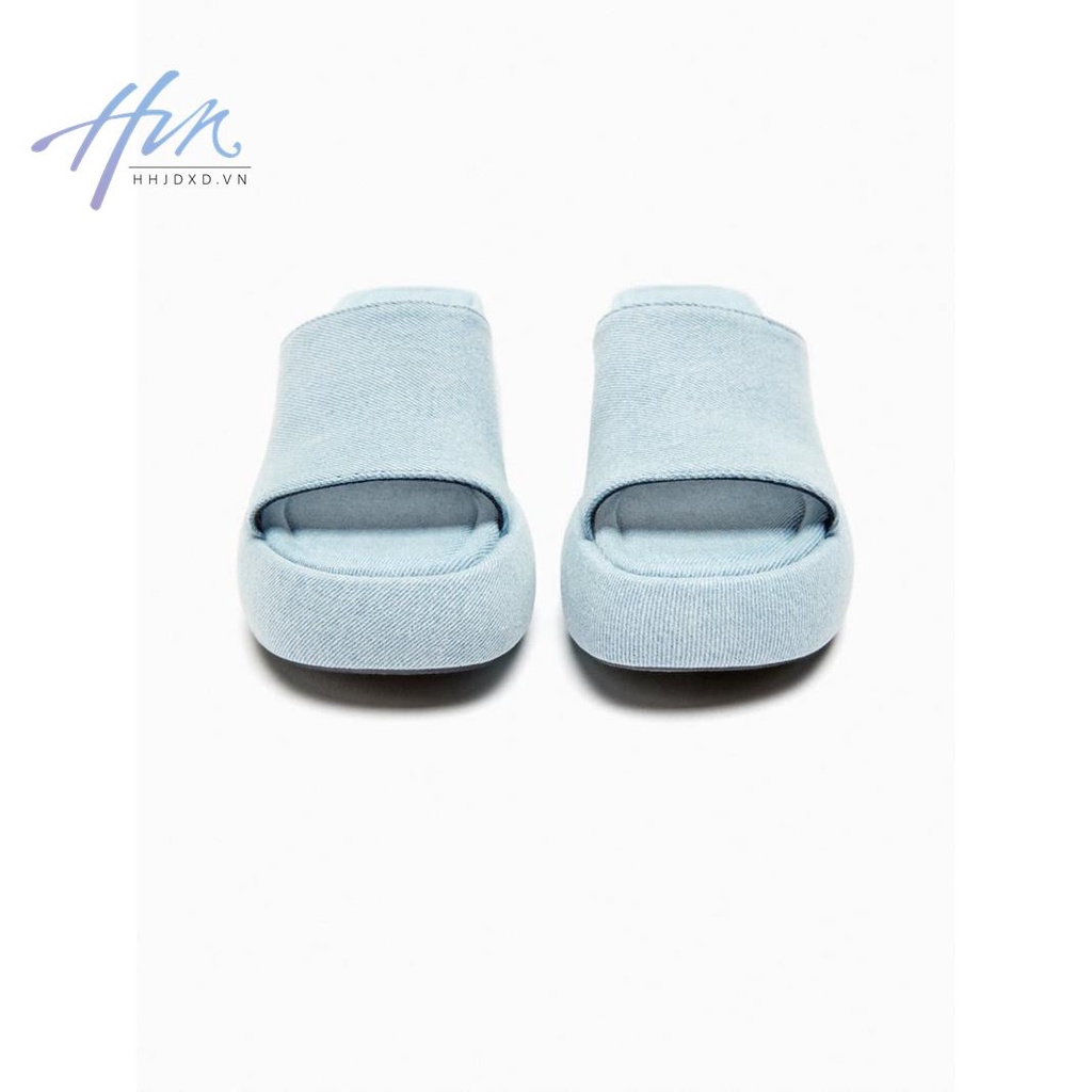 Sandal Cao Gót Hở Mũi Chất Liệu Denim Màu Xanh Dương Thời Trang Mùa Hè Mới 2023 Cho Nữ