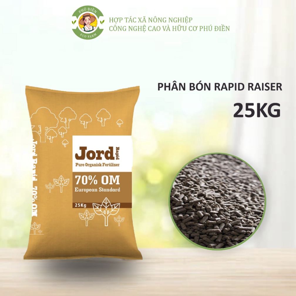 25 KG Phân Hữu Cơ JORD RAPID, SX tại Nhật Bản, Dạng Viên Bón Được Cho Mọi Loại Cây Trồng, Rau, Củ, Quả - HTX Phú Điền