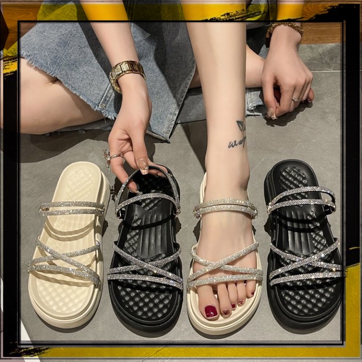 ♥ SHOES ♥ Dép nữ đính đá hàng cao cấp chuẩn loại 1 nữ tính nhẹ nhàng đơn giản đẹp mẫu mới cực xinh đi học đi chơi đi làm