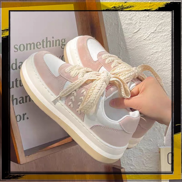 ♥ SHOES ♥ Giày nữ thể thao hình lá lúa 2 màu dây bản to siêu đẹp đế cao mẫu mới hot hit đi học đi chơi đi làm siêu rẻ