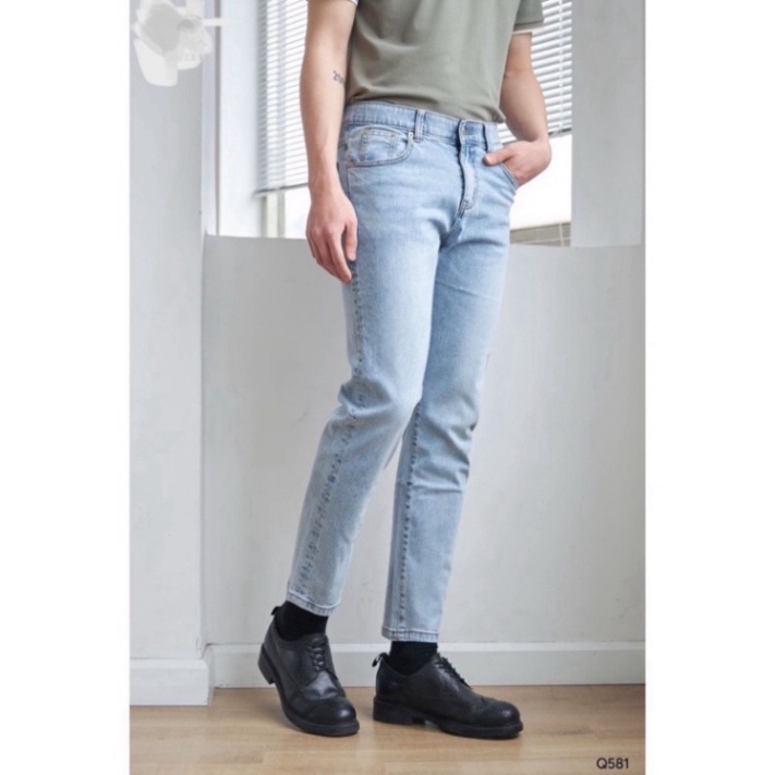 Quần Jean Dài Nam màu xanh lá cây Trơn 896 tư thế make up Cao Cấp, From Dáng Skinny korea a256 a32 a58