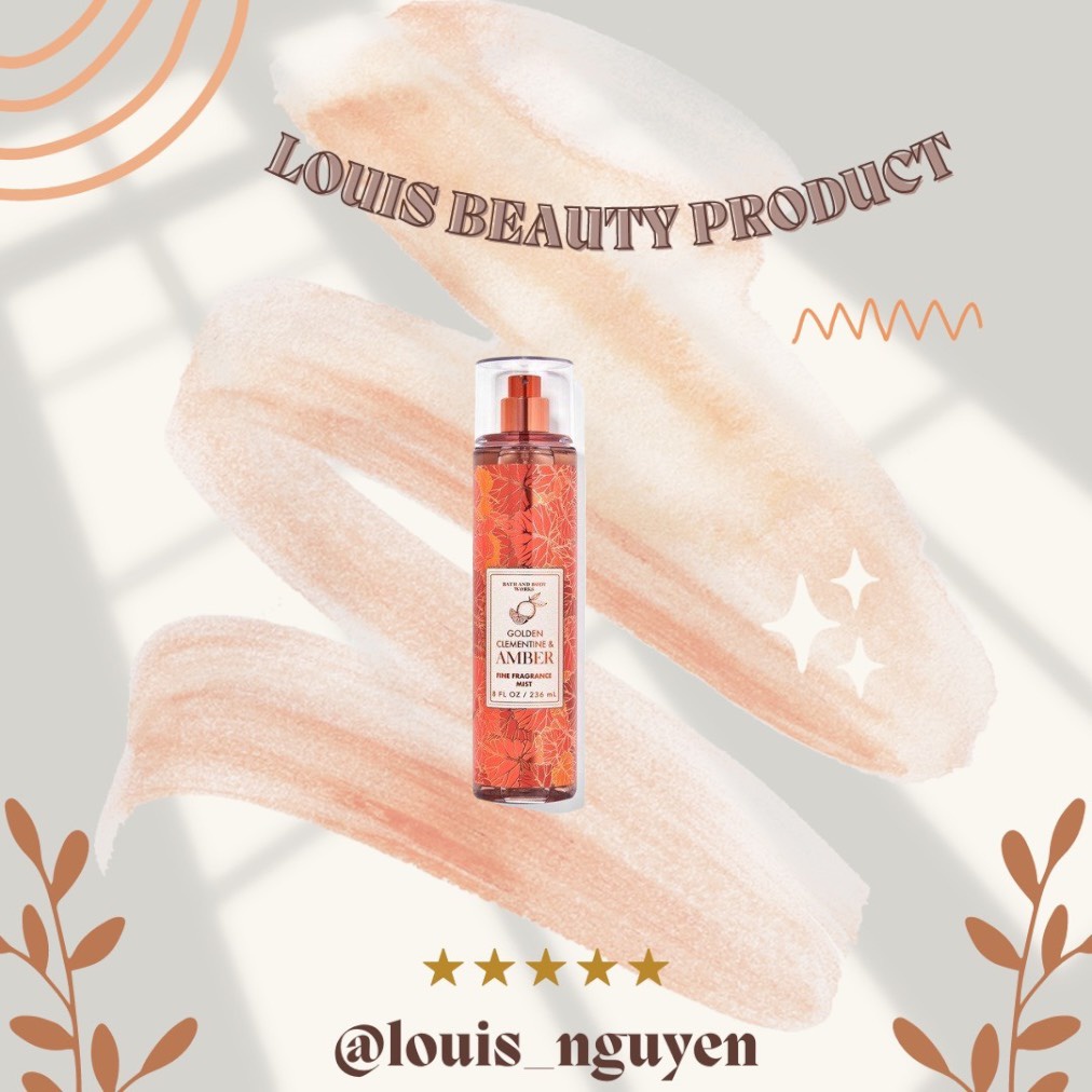 Xịt thơm toàn thân Body Mist Bath and body Works MIDNIGHT AMBER GLOW