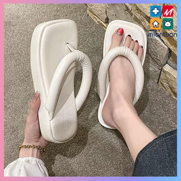 Dép sandal đế dày dép lê chống trượt phong cách tiên nữ đế dày thích hợp dép sỏ ngón nữ