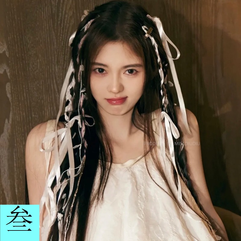 Dây Cột Tóc Ruy Băng Thắt Nơ Màu Trơn Phong Cách Pháp Ngọt Ngào Cho Nữ