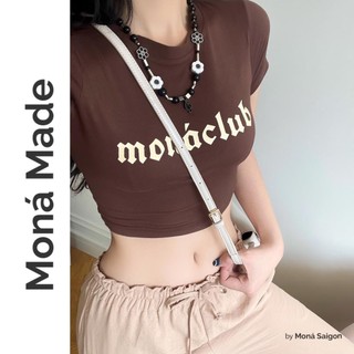Áo croptop thun moná - lisa, áo thun baby tee moná