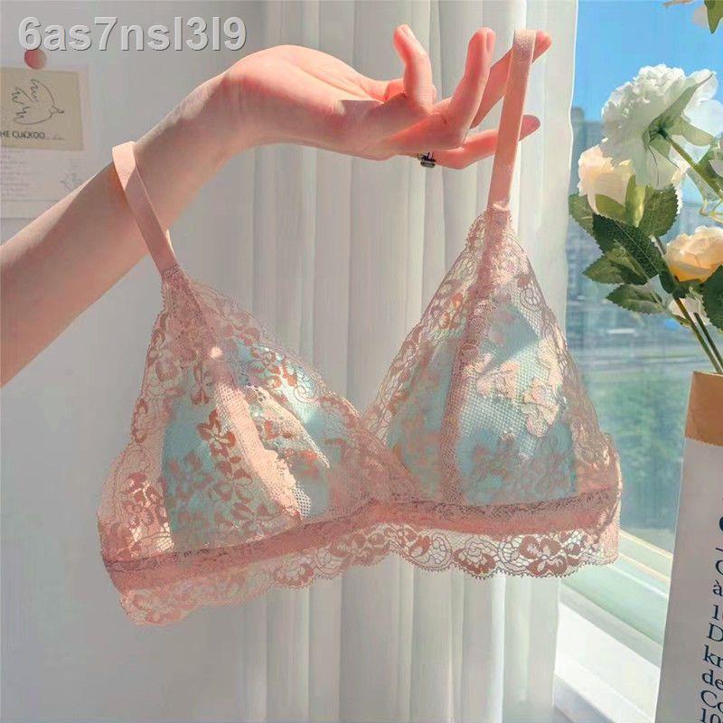 ▣∏✿Pháp Ren Bé Gái Quần Lót Nữ Mùa Hè Mỏng Phần Áo Ngực Tam Giác Cúp Nhỏ Gợi Cảm Tập Hợp Không Vòng Thép
