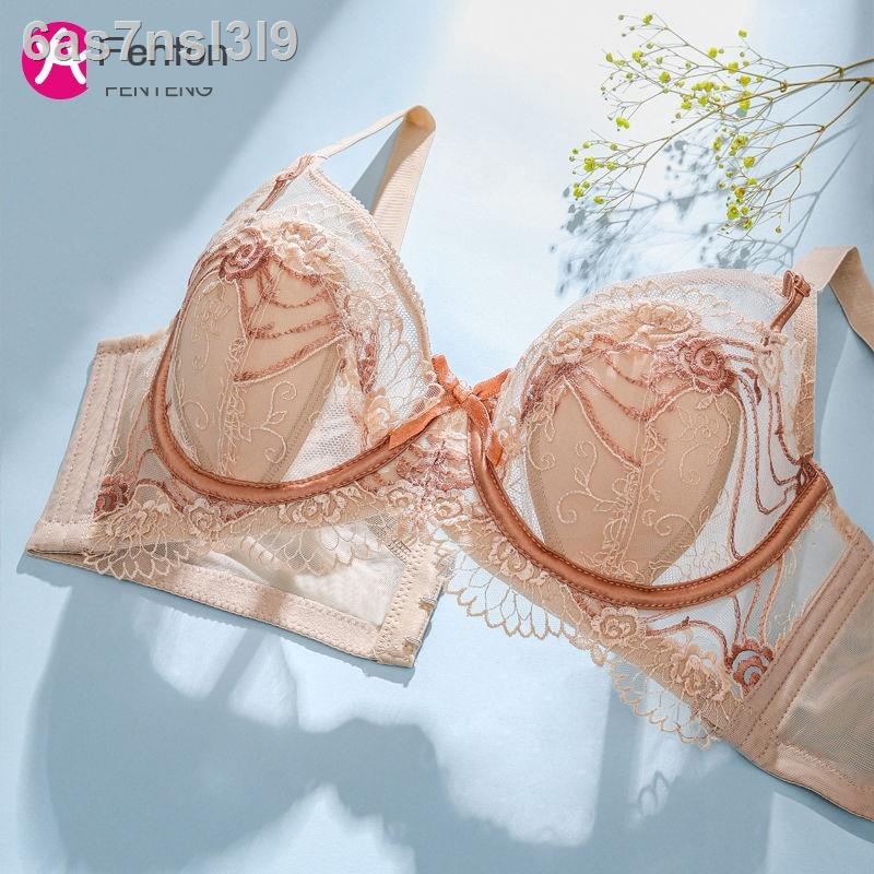 ♨❁✣Đồ lót Fenton nữ ngực to khoe phần mỏng nhỏ ôm sát áo chống chảy xệ ren gợi cảm điều chỉnh