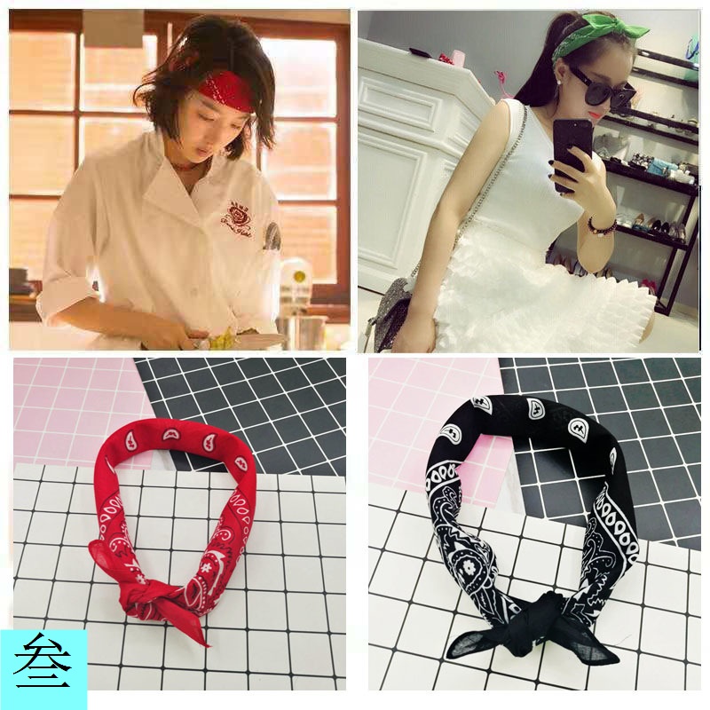 Khăn Vuông Cài Đầu Thể Thao Hip Hop Đường Phố Hipster Hàn Quốc Cổ Điển Hình Hoa Cho Nam Và Nữ
