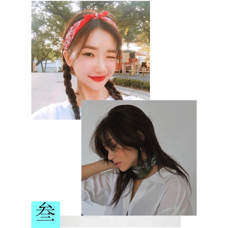 Khăn Vuông Cài Đầu Thể Thao Hip Hop Đường Phố Hipster Hàn Quốc Cổ Điển Hình Hoa Cho Nam Và Nữ