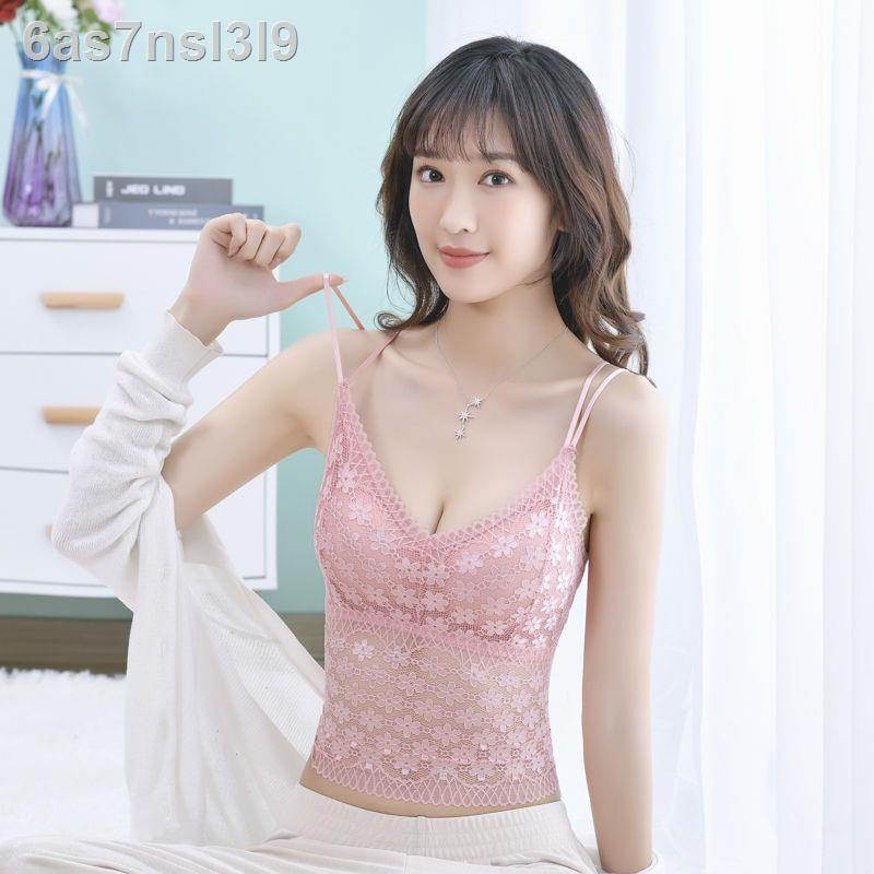 ◘☊Áo lót ren mặc trong và ngoài ống bé gái có đệm ngực dài lưng đẹp gợi cảm đáy chống ánh sáng quần mùa hè