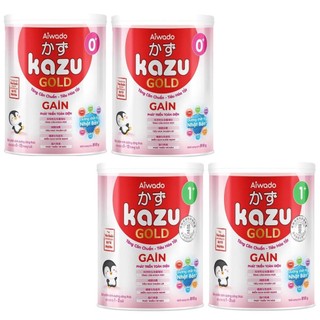 Combo 2 lon sữa kazu gold gain, bio, kao, miễn dịch 0+ 1+ 2+ 810g