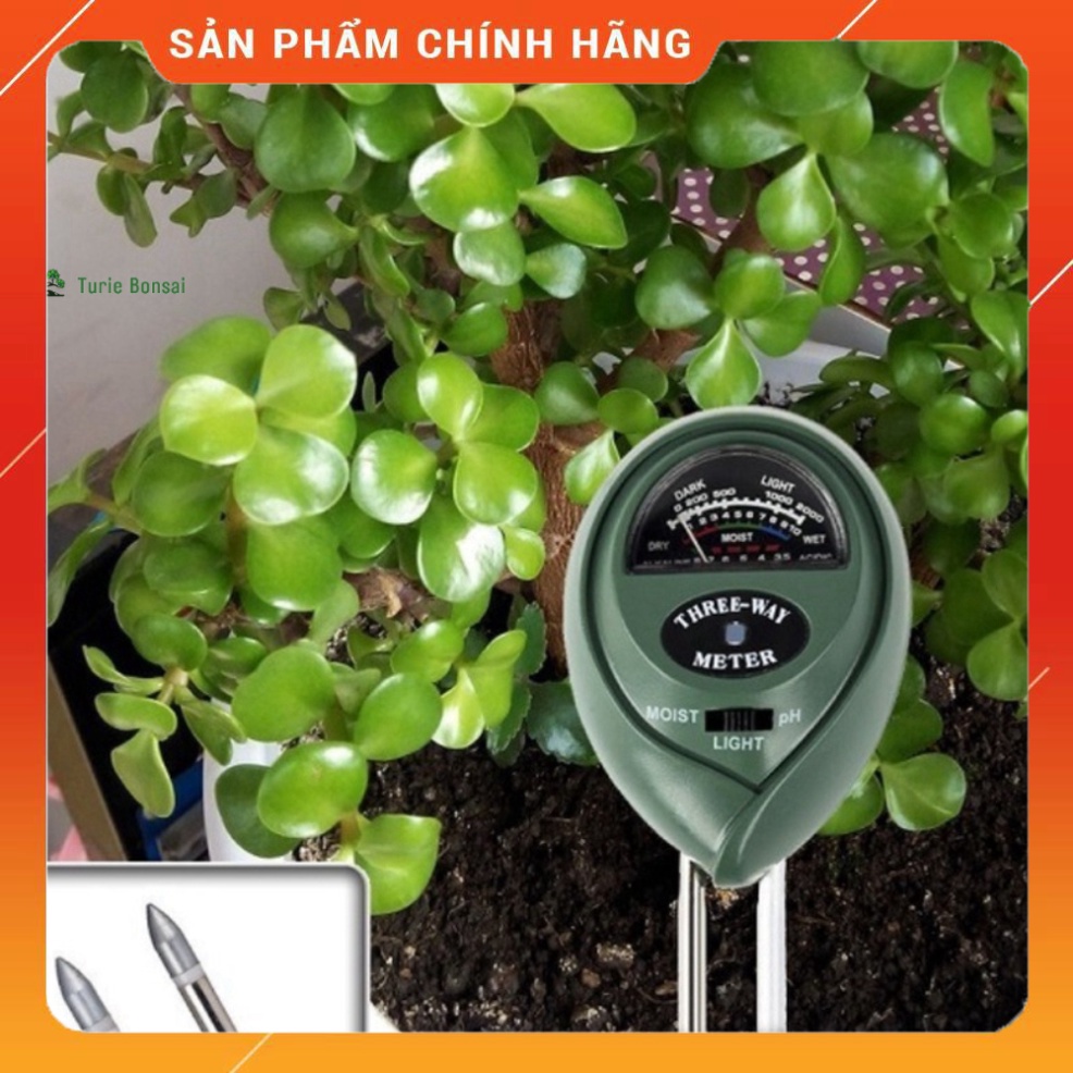 Máy đo, dụng cụ đo độ PH đất 3 trong 1 tròn