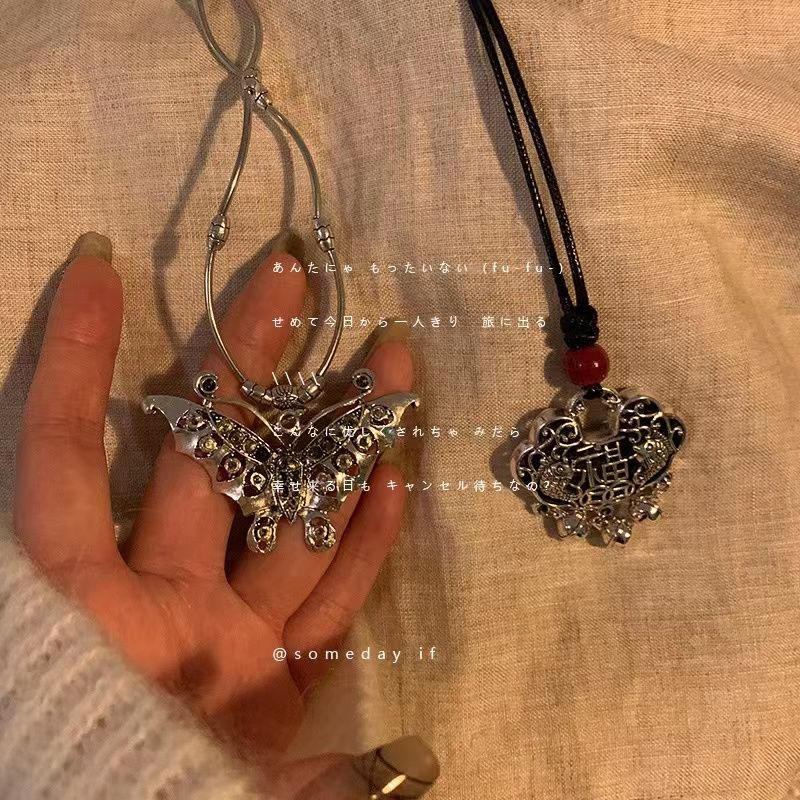 Vòng cổ Mặt Ổ Khóa An Toàn Kiểu Trung Hoa Cổ Điển Bằng Hợp Kim Hàng Mới 2023