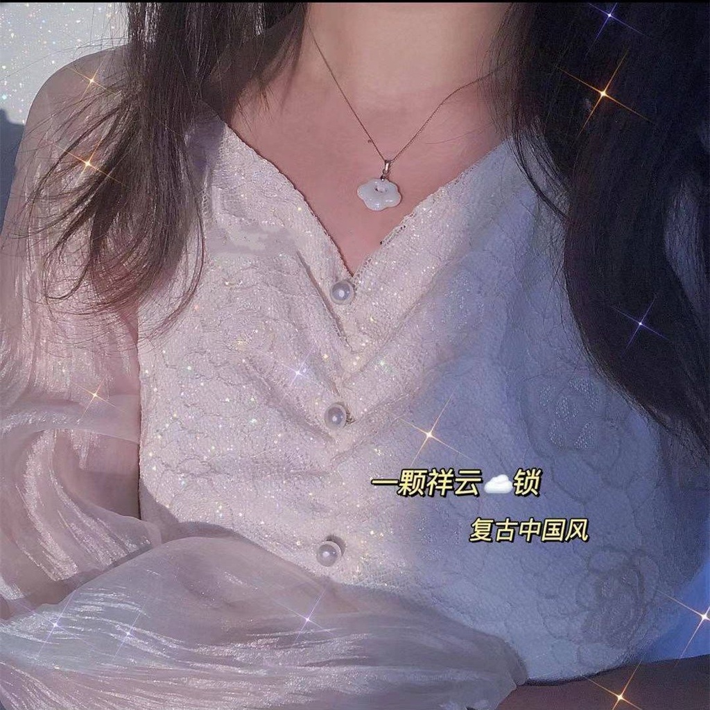 Vòng cổ Bạc 925 Mặt Ổ Khóa An Toàn Phong Cách Hàn Quốc Đơn Giản Cho Nữ