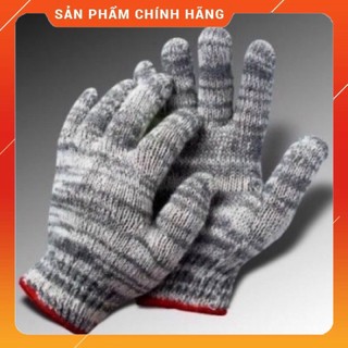 Găng tay sợi bảo hộ lao động màu ghi / găng tay làm vườn Muối Tiêu