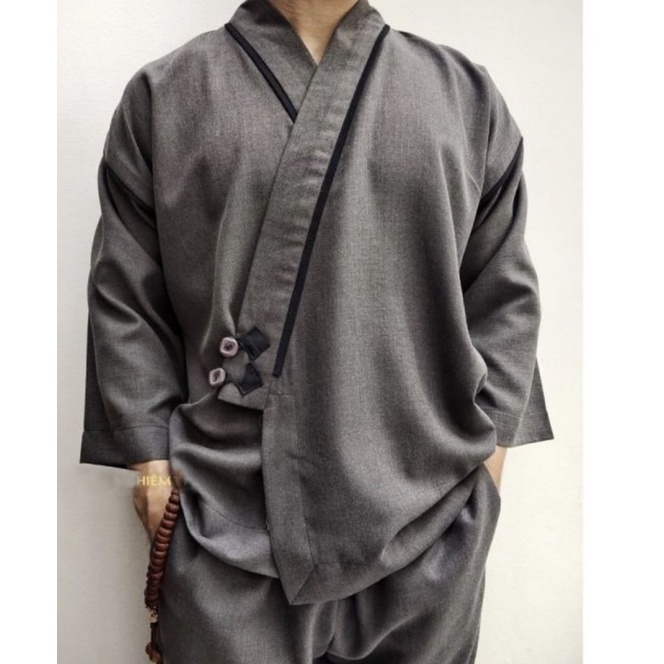 Đồ lam đi chùa nam cao cấp- Pháp phục Phật tử dành cho nam vải linen mát mịn dày dặn đủ size