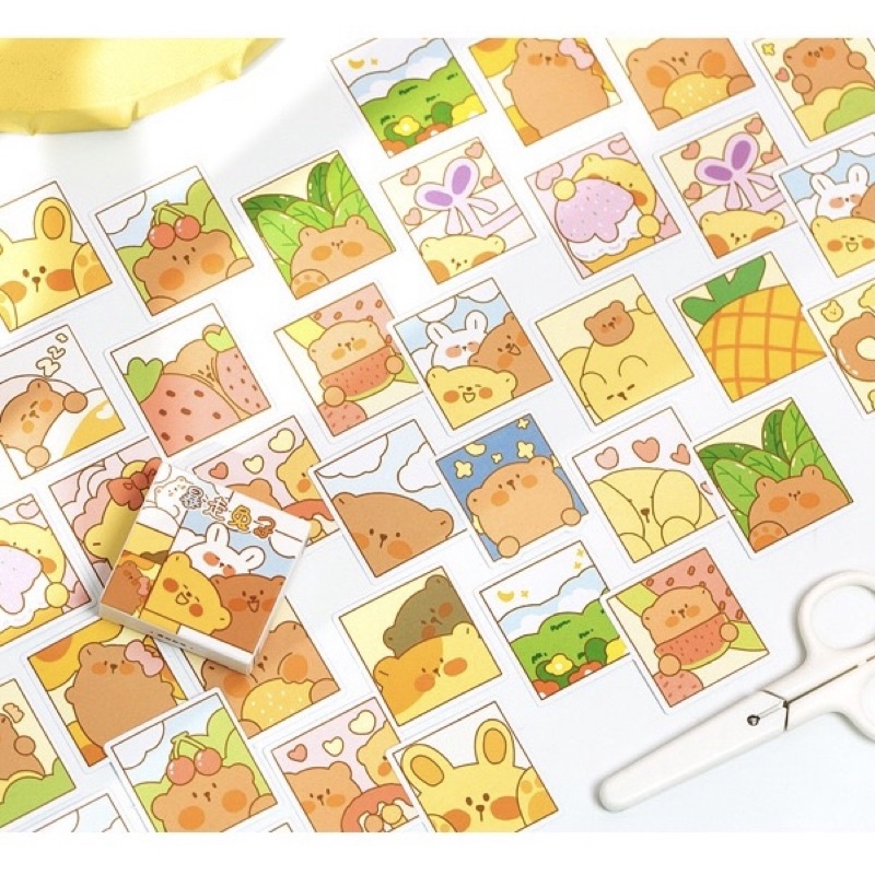 Bộ 300 miếng dán trang trí hoạ tiết hoạt hình, vintage Tiệm Ốc Sột-ST048