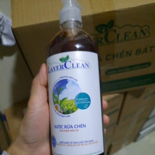 Nước rửa chén bát hữu cơ LayerClean, nước rửa bình sữa hương Quýt 800ml