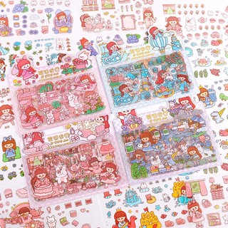 Set 10 tấm hình dán sticker trang trí sổ tay hoạ tiết dễ thương Tiệm Ốc Sột-ST009
