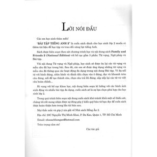 Sách - Bài tập tiếng anh 2 (Biên Soạn Theo Bộ Sách Family & Friends - National Edition)