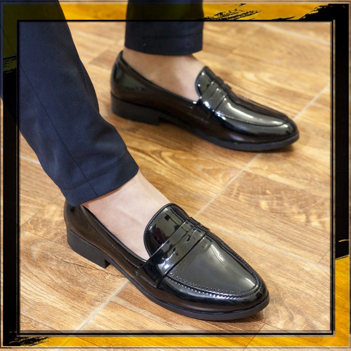 ♥ SHOES ♥ Giày Lười Nam Đẹp Băng Khuyết Da Bóng Rất Sang Trọng - M367 - BONG SP1 mẫu mới thời trang đi học đi chơi đi là