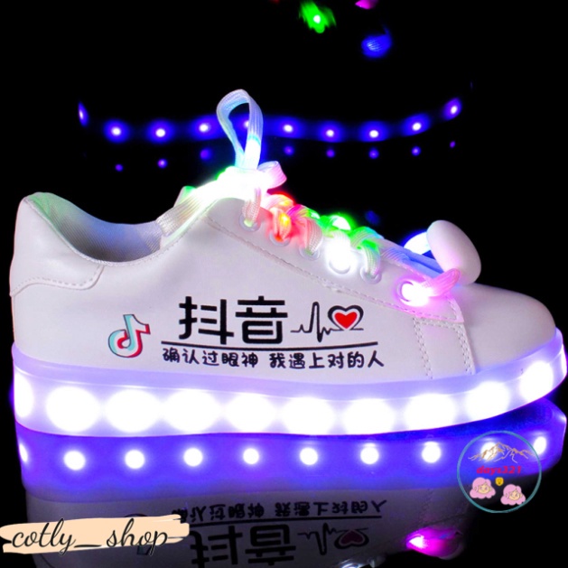 Giày chữ hàn nhịp tim tiktok chiếu sáng giới tính 8 hình thức Sáng đổi mới Màu.Giày Sport