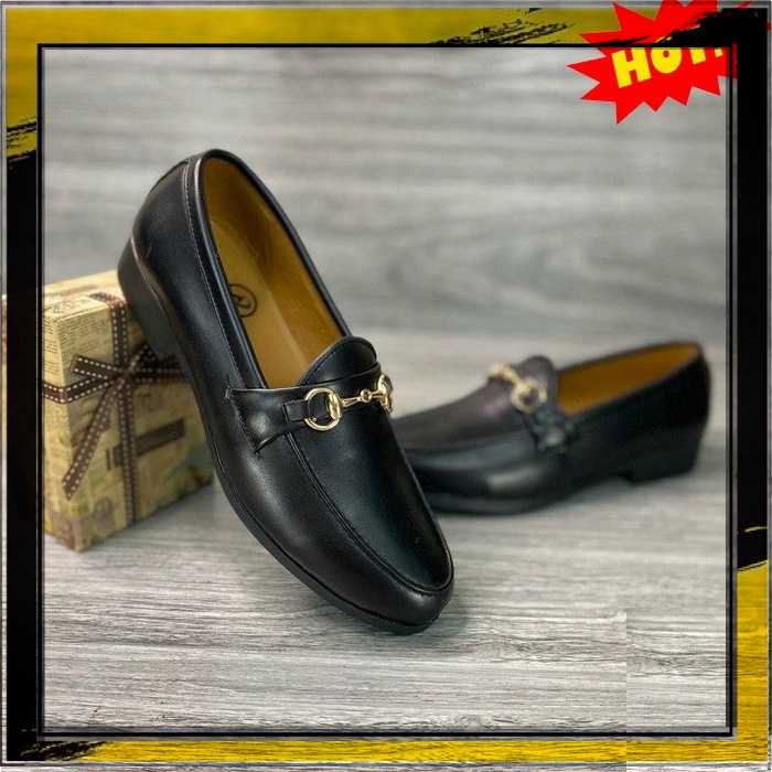 ♥ SHOES ♥ Giày Da Nam Dáng Lười Chất Da Đẹp Cao Cấp,Đế Khâu Cực Bền Form Mọi Công Sở Sang Trọng Màu Đen - Đủ size M517 S