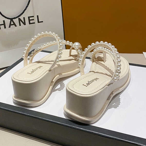 Dép kẹp đế cao dép lê nữ kim cương nước 2023 mới dép đế dày