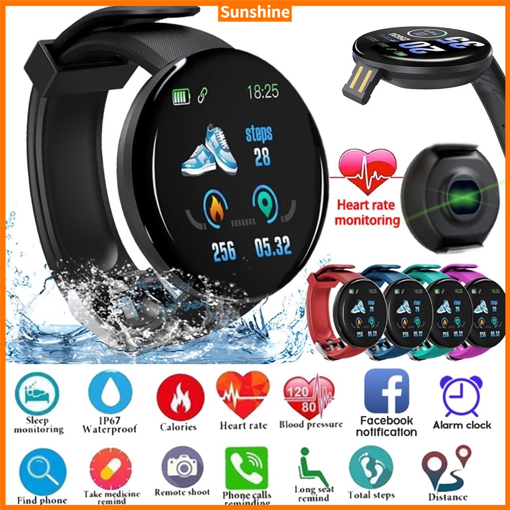 Đồng hồ thông minh Mới iwo Smartwatch D18 Vòng Chống Thấm Nước Thể Dục Tracker/Smartwatch Xanh dươngtooth Nam PK X8 FD