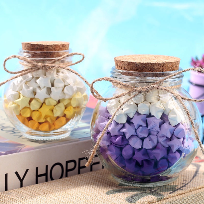 Lọ Điều Ước 520 Chai Thủy Tinh Đựng Ngôi Sao Có Đèn LED❧4.29