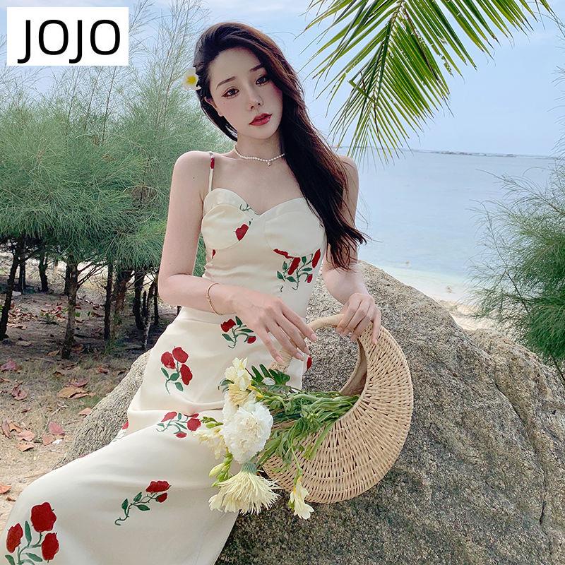 Đầm Hai Dây Dáng Dài Ôm Eo In Họa Tiết Thời Trang Mùa Hè Hàng Mới Dành Cho Bạn Nữ
