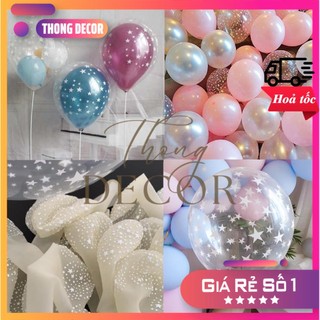 Bong bóng bay chấm bi, hình sao 12inch trong suốt, Bóng bay trang trí sinh nhật