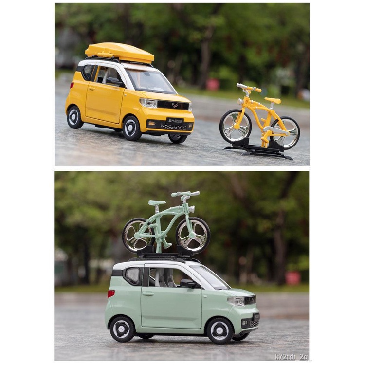 Xe ô tô Wuling Hongguang miniEV mô hình xe ô tô mô phỏng Macaron mô hình ô tô hợp kim trẻ em bé trai kéo về đồ chơi