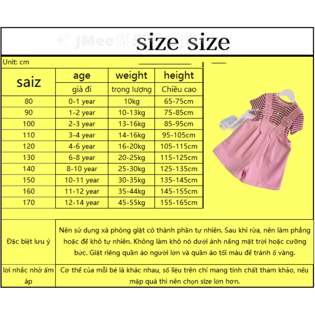 Set Áo Váy Kẻ Sọc Mùa Hè Cho Bé Gái 3-14 Tuổi