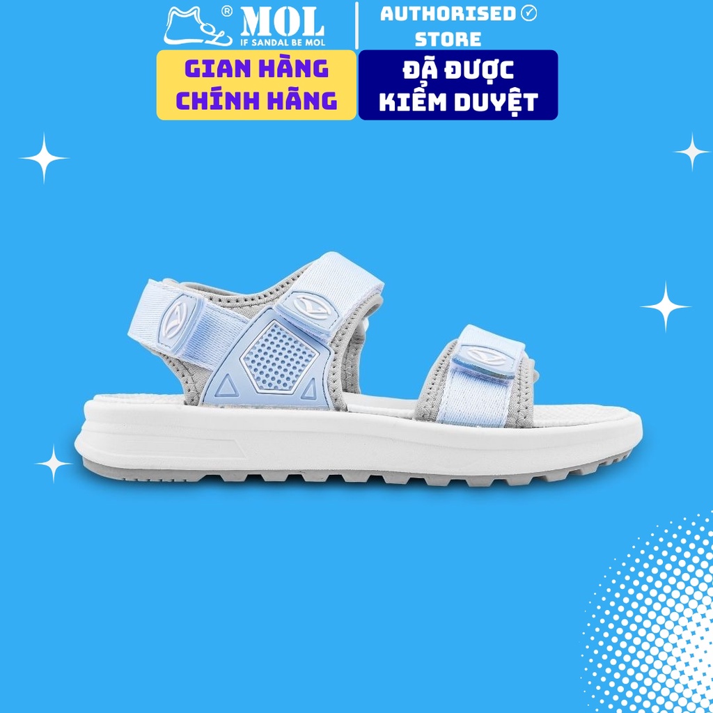 Sandal nữ Rova 2 quai ngang RV2205G màu xanh phối xám