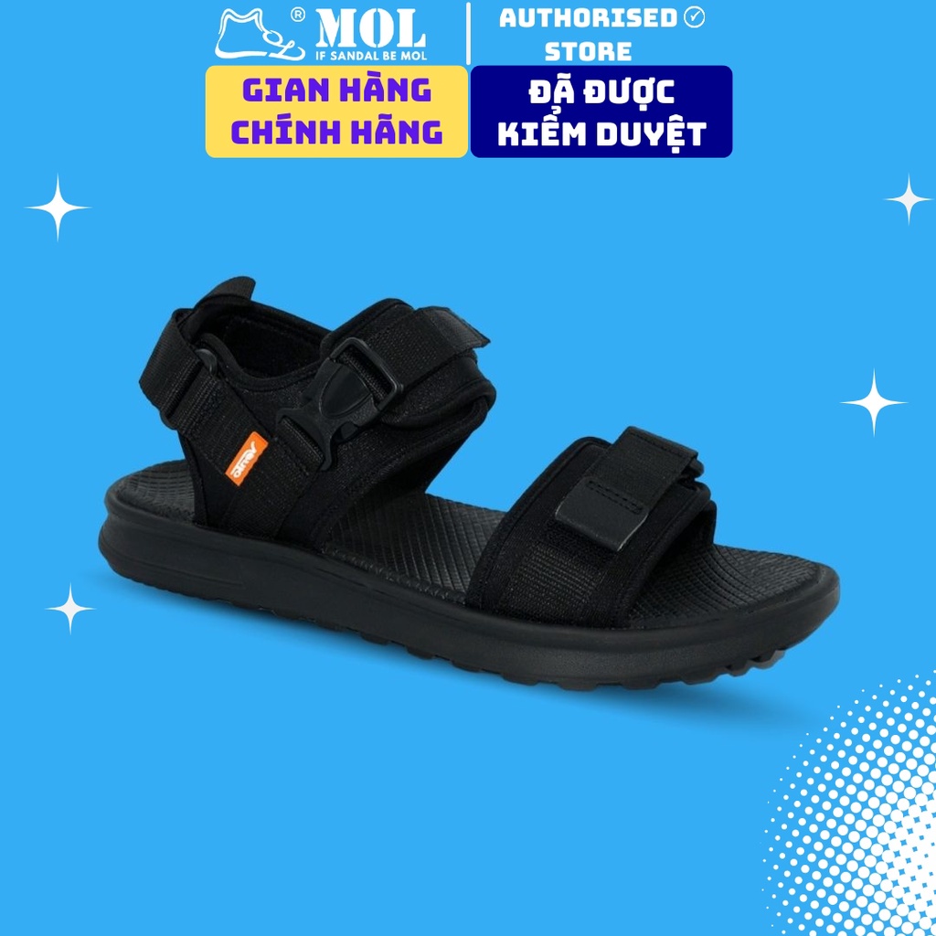 Sandal nam nữ unisex Vento 2 quai ngang NB01BB màu đen