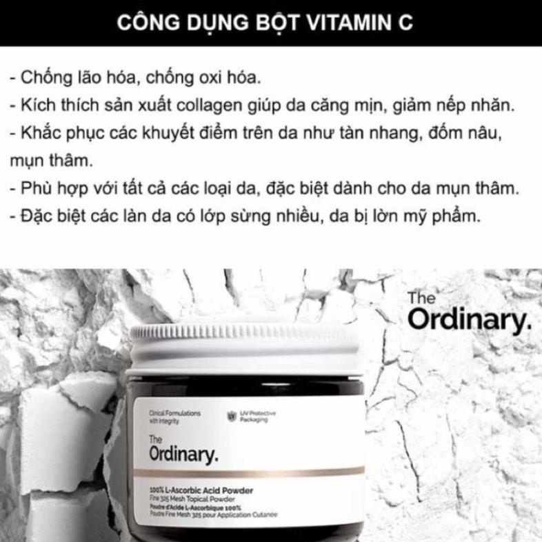 Bột Vitamin C sáng da mờ thâm The Ordinary 100% L-Ascorbic Acid Powder 20gr