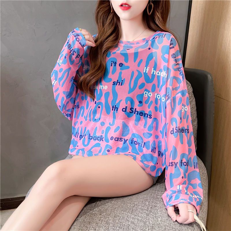 Áo Thun Lưới Mỏng Tay Dài Chống Nắng Mùa Hè Phong Cách Mới Bán Chạy Dễ Phối Đồ Cho Nữ