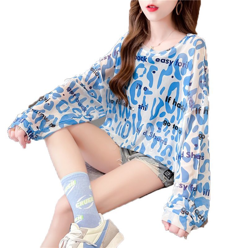Áo Thun Lưới Mỏng Tay Dài Chống Nắng Mùa Hè Phong Cách Mới Bán Chạy Dễ Phối Đồ Cho Nữ