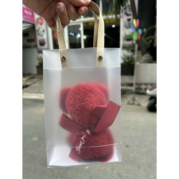 KHĂN HÀN QUỐC HÌNH CON GẤU KÈM TÚI XÁCH SIÊU ĐẸP