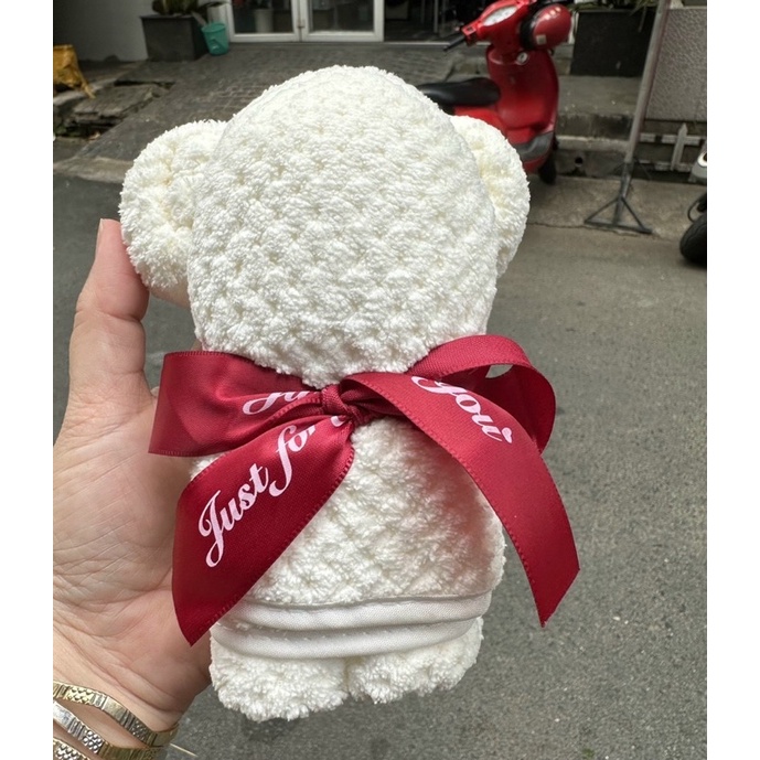 KHĂN HÀN QUỐC HÌNH CON GẤU KÈM TÚI XÁCH SIÊU ĐẸP